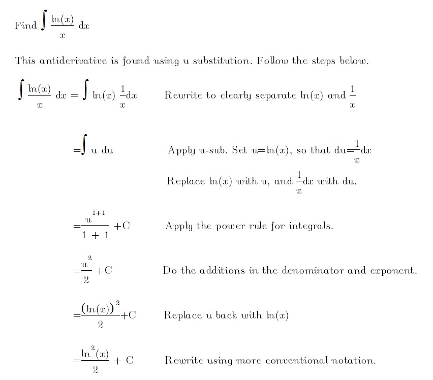 What Is The Antiderivative Of Ln