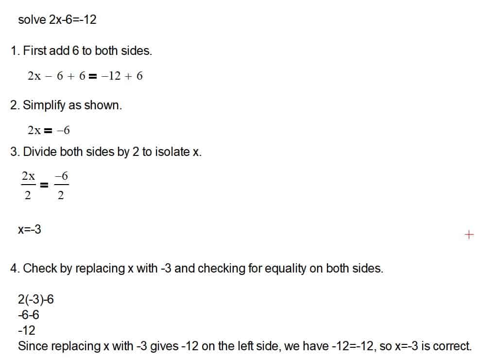 Solving2xminus6equalsNegative12