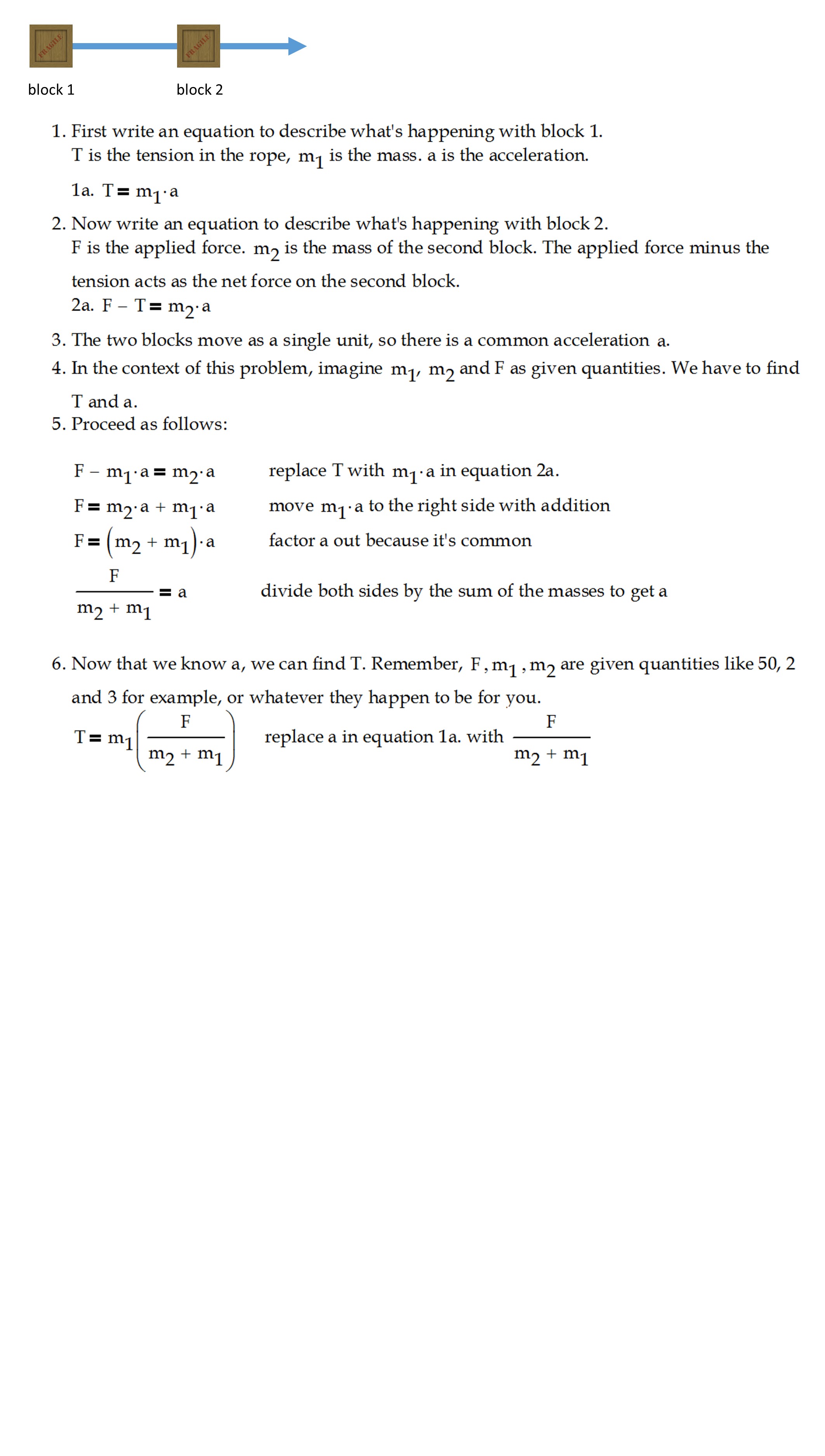 findingtensionaccelerationropeblock | Calculus Coaches