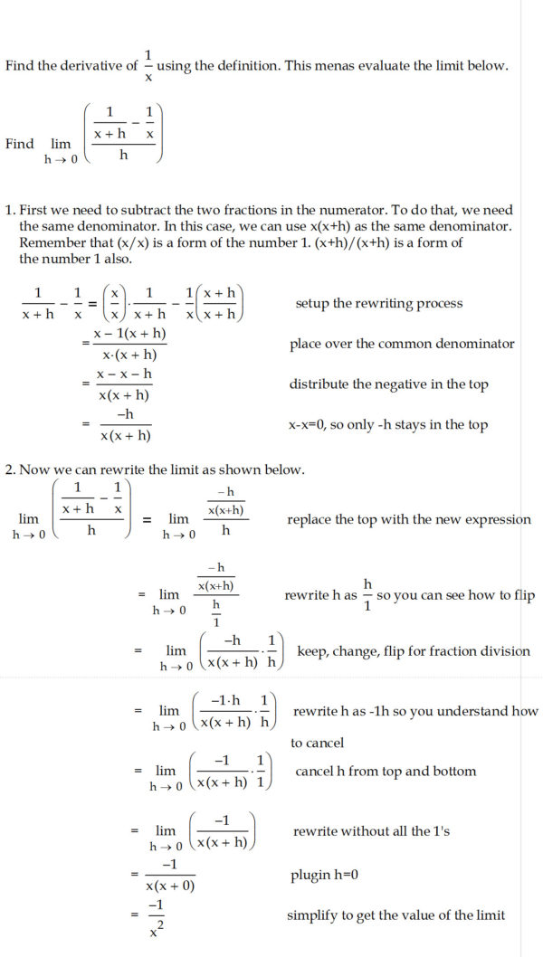 Exploring the Derivative of 1/x: A Calculus Adventure | Calculus Coaches