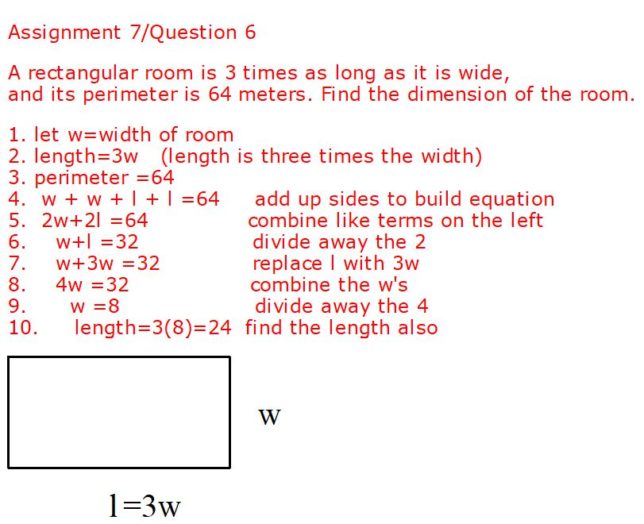 A rectangular room is 3 times as long as it is wide Calculus Coaches